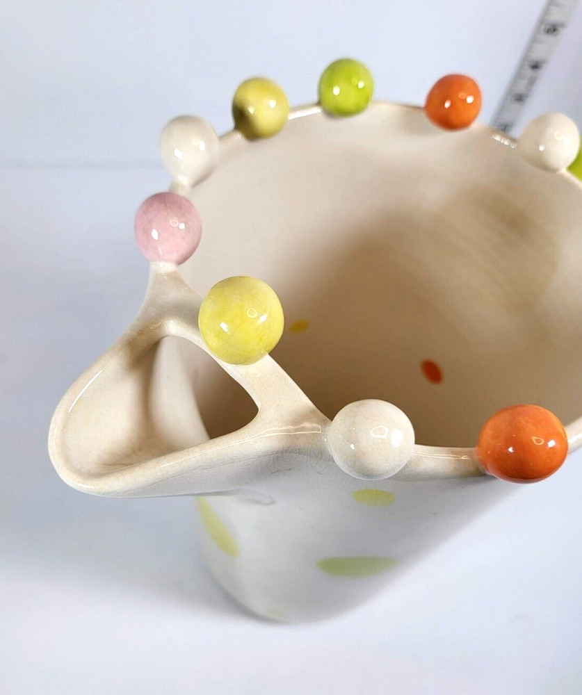 Home ETC Polka-Dot Whimsy Large Pitcher White Multi Colors 2006