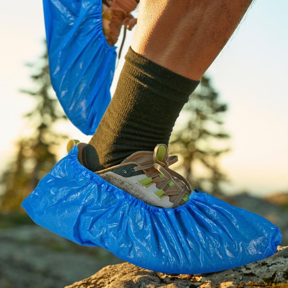 Disposable Non Slip Shoe Covers Plastic Boot Protectors Stretchable One Size
