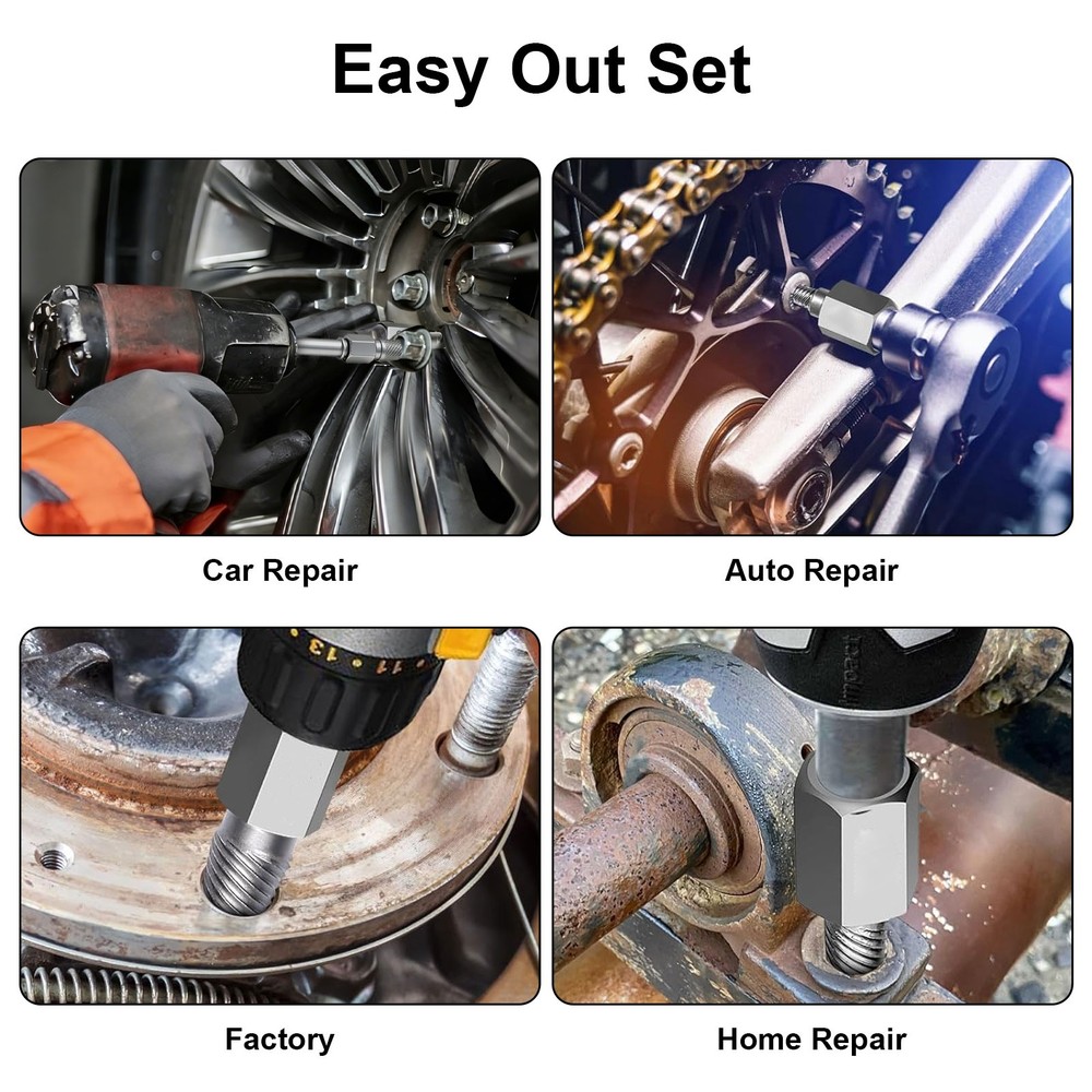 12pcs Screw Extractor Set Multi-Spline Broken Bolt & Nut Remover Tool for Drill