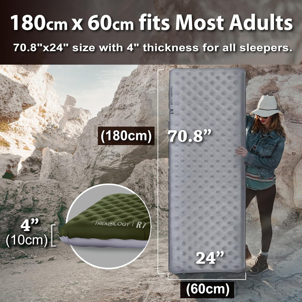 Camping Sleeping Pad + 30L Pump Sack Bundle – Ultralight 4" Thick Inflatable Sle