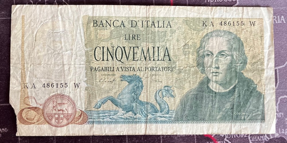 ITALY 1964 5000 LIRA NOTE