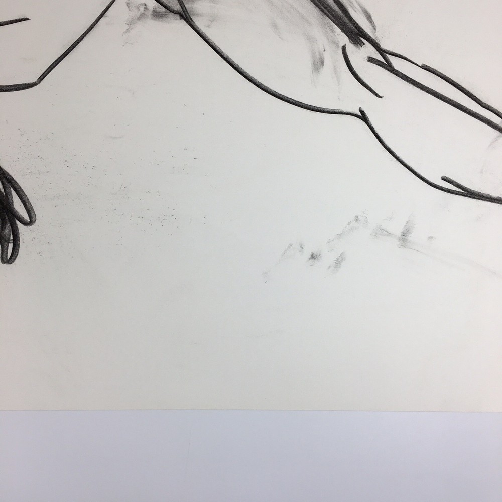 Kip Gresham Unsigned Original Charcoal Drawing Gymnast Curwen Archive #13