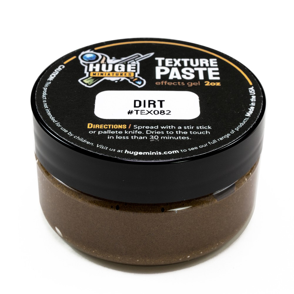 Huge Miniatures Texture Paste, Dirt Model Basing Paint – 2oz Resealable Jar