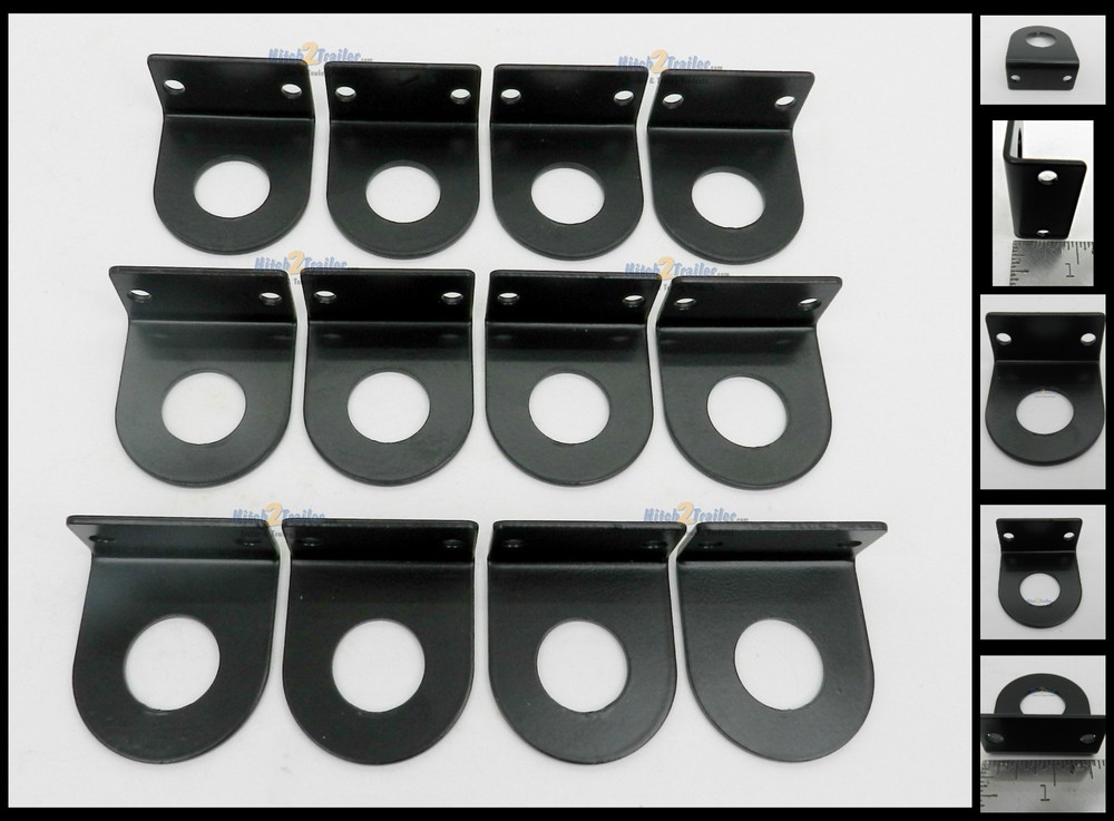 (12) Black Mounting Bracket for 3/4" Round Light Powder Coated trailer RV Vision