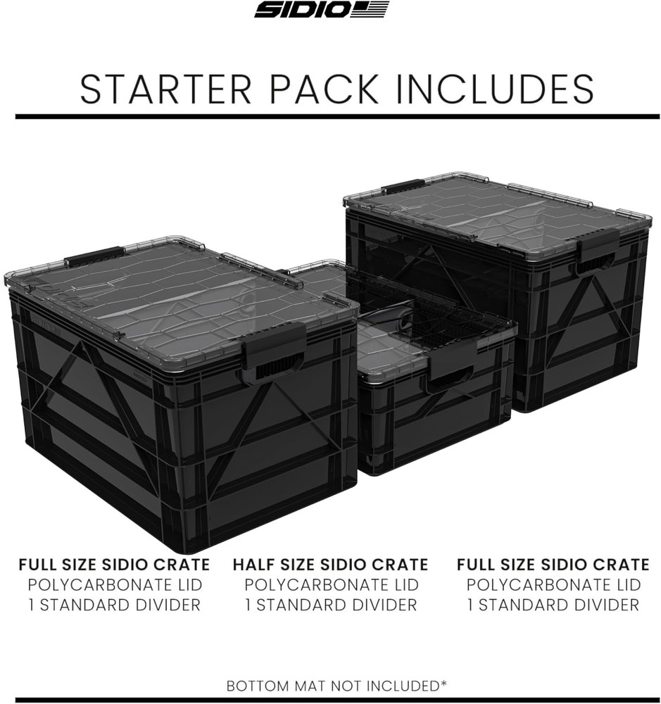 CRATE Starter Pack - Two Full Size and One Half Size crate, Stackable Outdoor Or