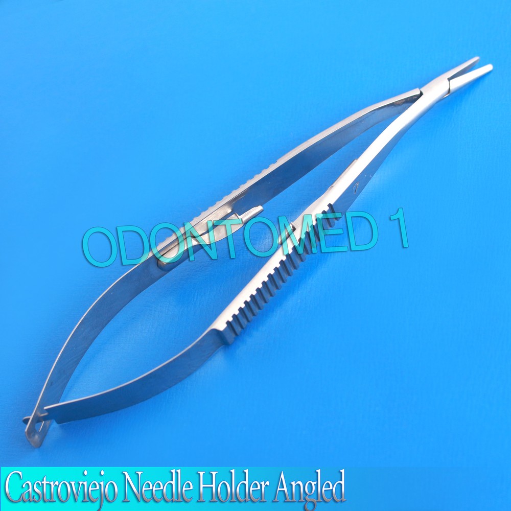 CASTROVIEJO MICRO SURGERY SURGICAL NEEDLE HOLDER 5.5" ANGLED TIP
