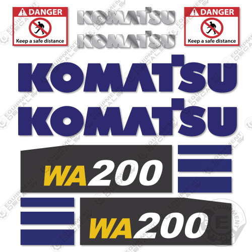 Fits Komatsu WA 200-7 Decal Set Wheel Loader Decals