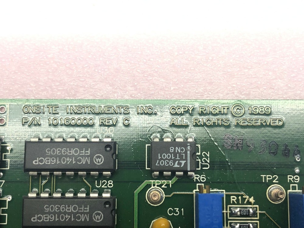 On-Site Instruments 10160000 Interface Card PCI Interface REV C