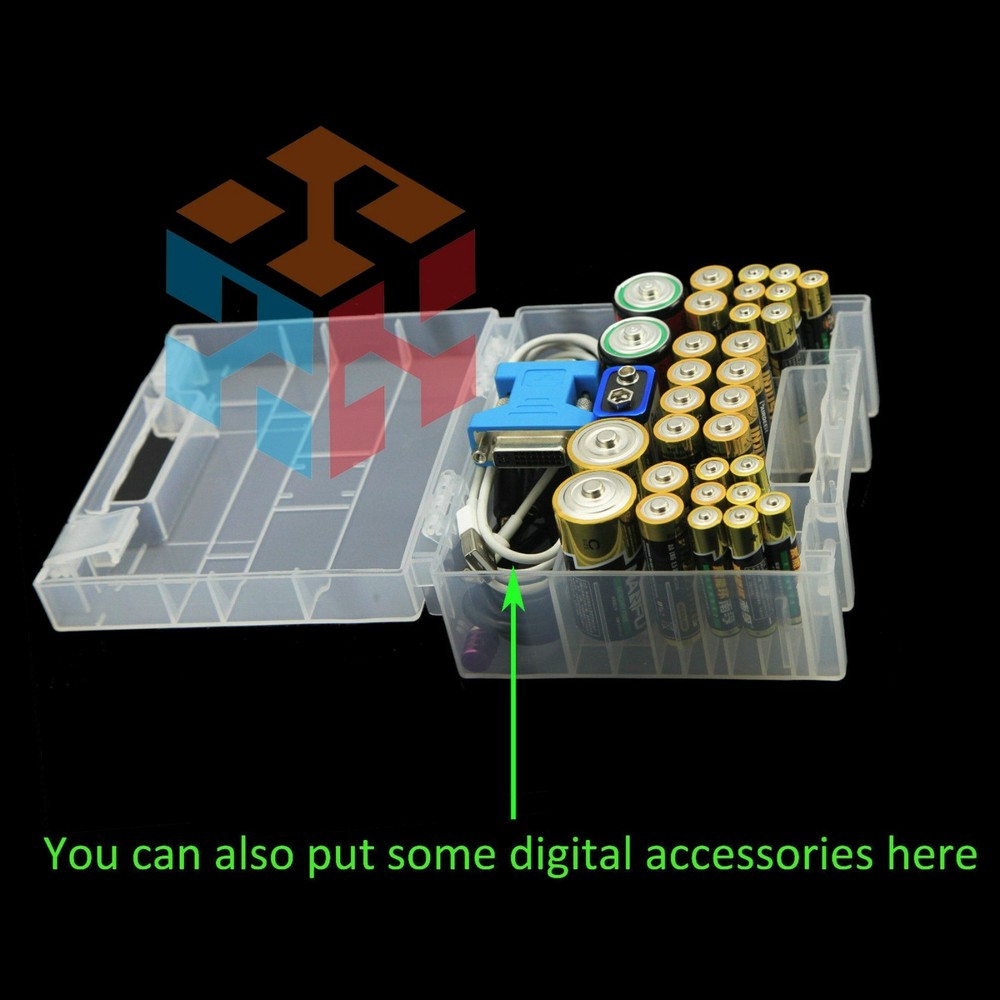 Plastic Battery Box Storage Case Holder Organizer for AA AAA C D 9V Batteries