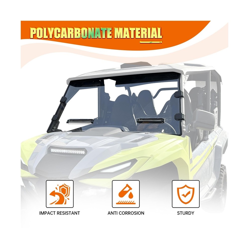 Front Full Windshield Compatible with Yamaha Wolverine RMAX2 1000/ RMAX4 1000...