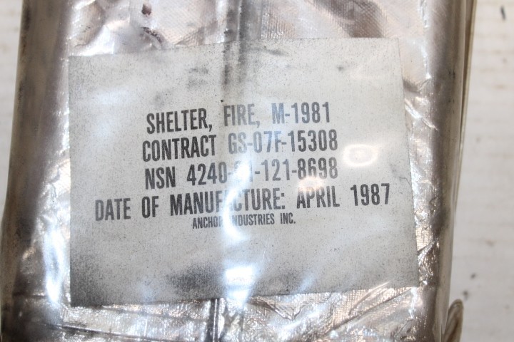 US Military Issue M-1981 Fire Shelter