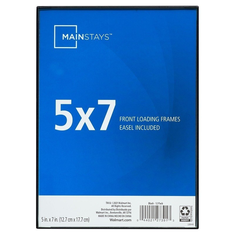 4 Pack 5x7 Front Load Picture Frame Tabletop Wall Display Black Minimalist New