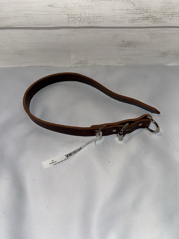 Leather Dog Collar 21”  Leather Dee Collar