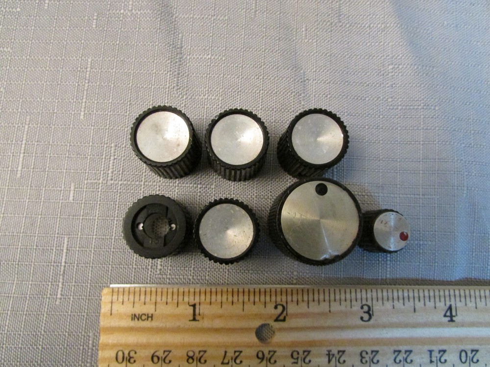 (6) Balzers AIL AILtech Potentiometer Knobs Metal Liners