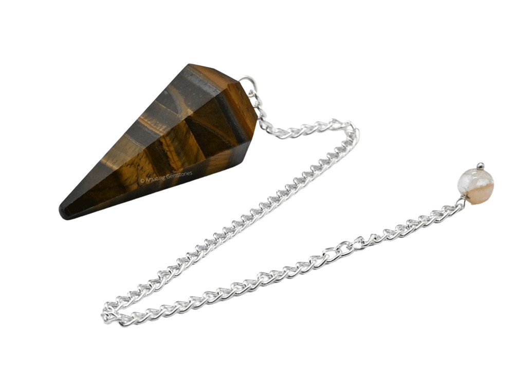Tiger Eye Agate Dowsing Crystal Pendulum