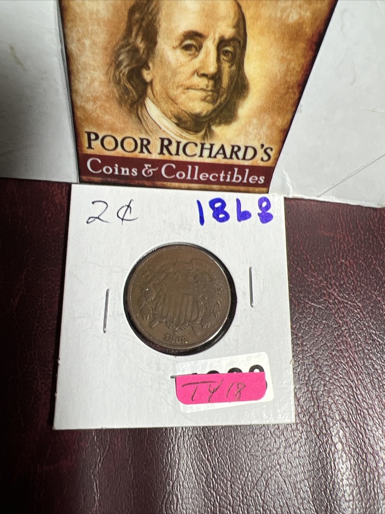 Better Date 1868 US 2 Cent Piece