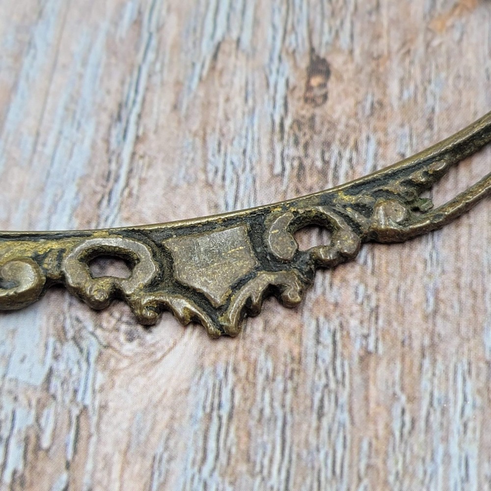 Vintage Brass Ornate Bail Pull for 3 in Pull Handle Replacement Salvage