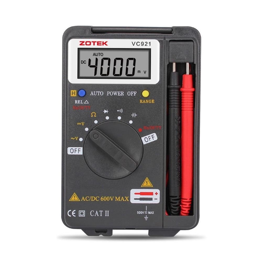 Digital Multimeter, Auto Ranging Pocket Multimeter Black VC921