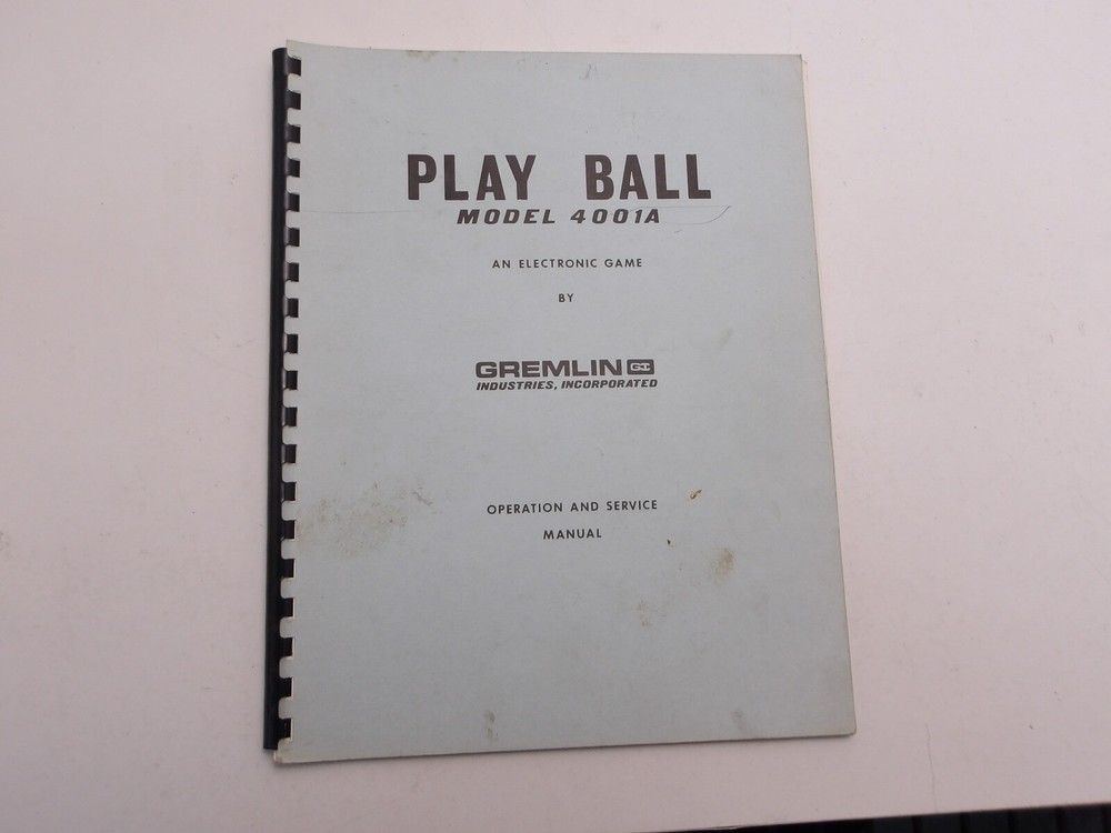 Gremlin: Play Ball - Operation and Service Manual & Schematic