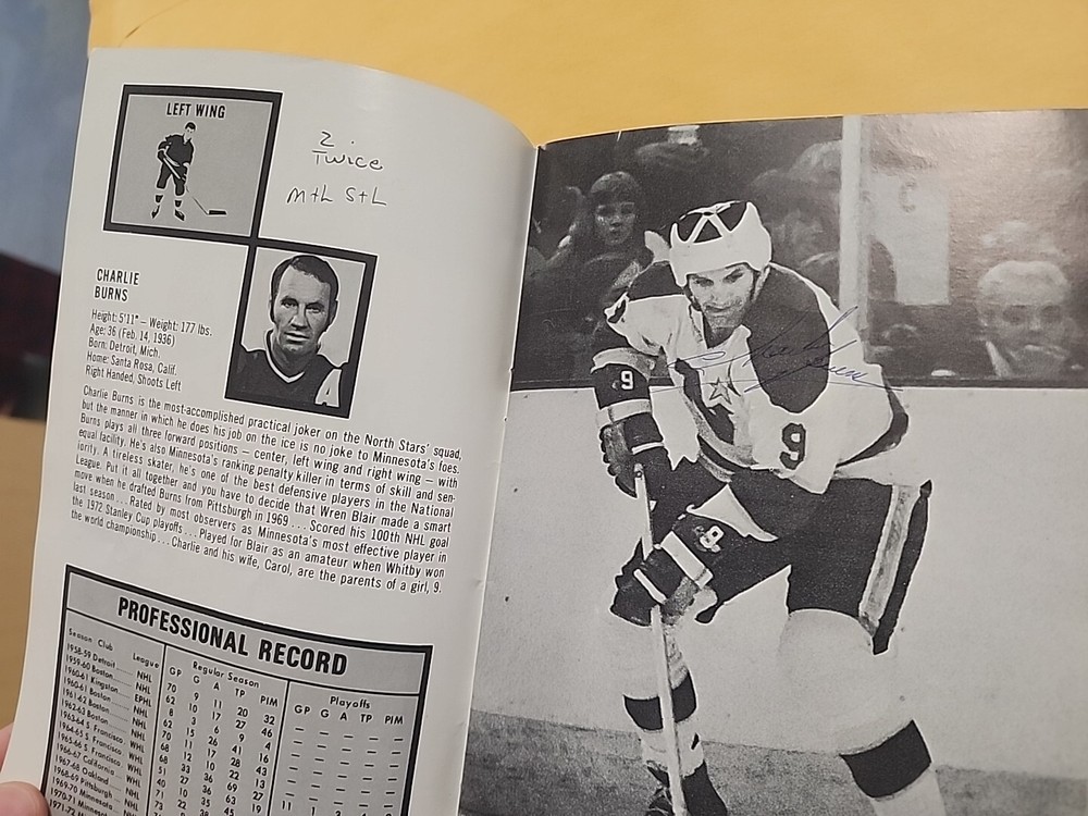 1972-73 Minnesota North Stars Program With Auto's Autographs