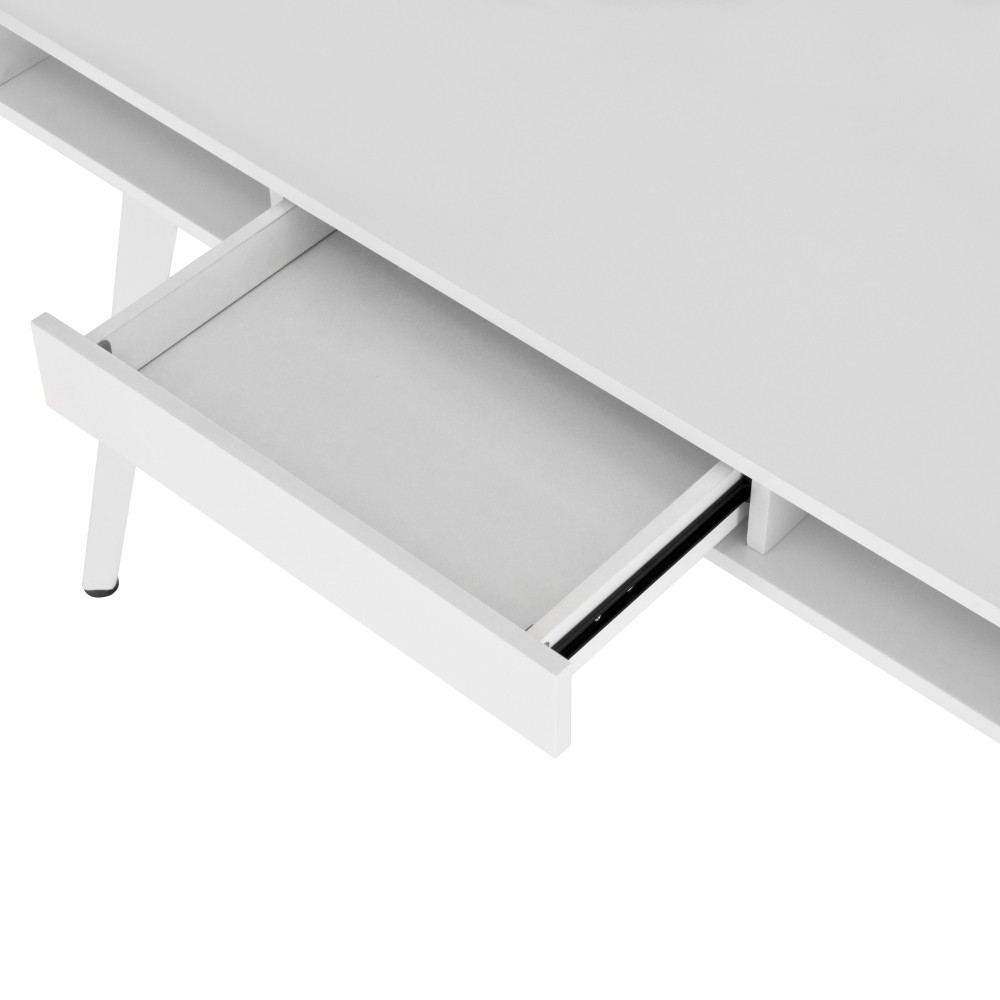 Study Computer Desk w/ Storage & Magnetic Whiteboard - Home Office Workstation
