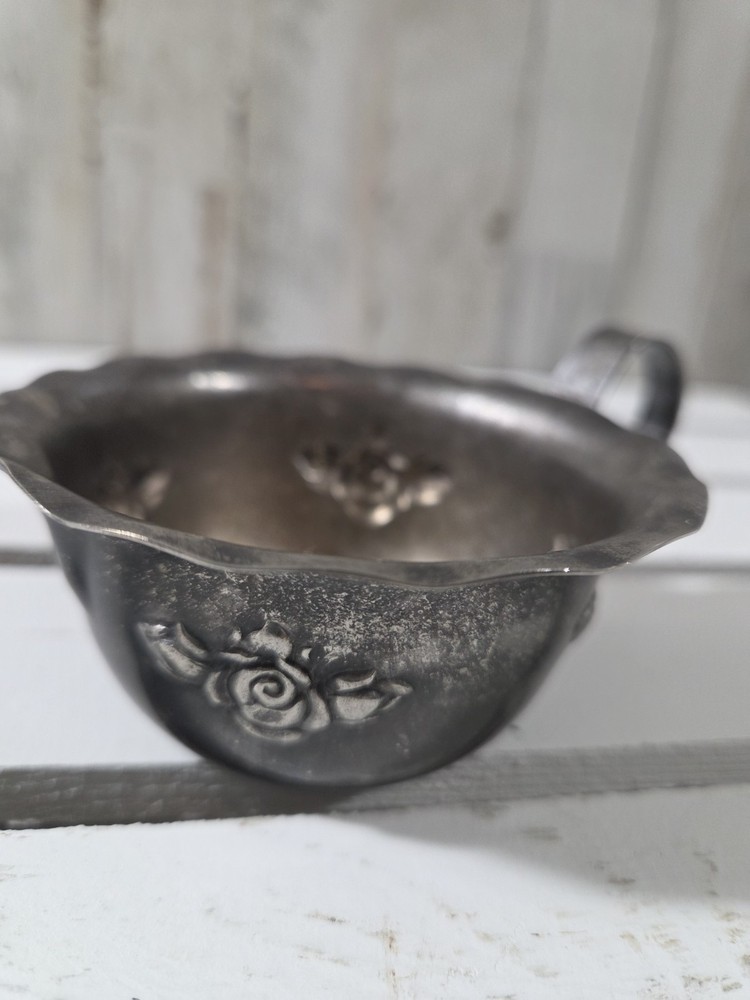 Vintage Silver plated Creamer Flower Embossed Design Silver Plated