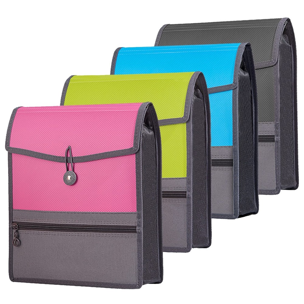 Expanding File Folder Document Organizer with Elastic Cord & Button Closure, ...