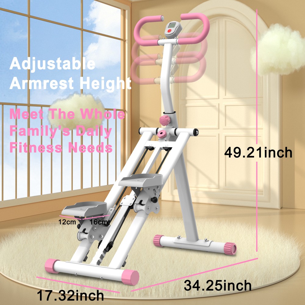 Vertical Climber Stepper- Full-Body Workout with Resistance & Adjustable Handles