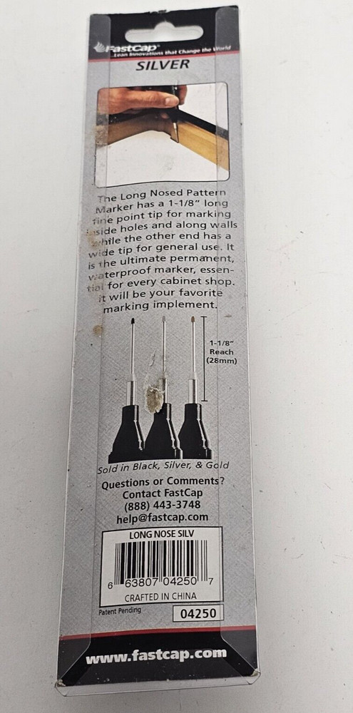FASTCAP LONG NOSED PATTERN MARKER, SILVER