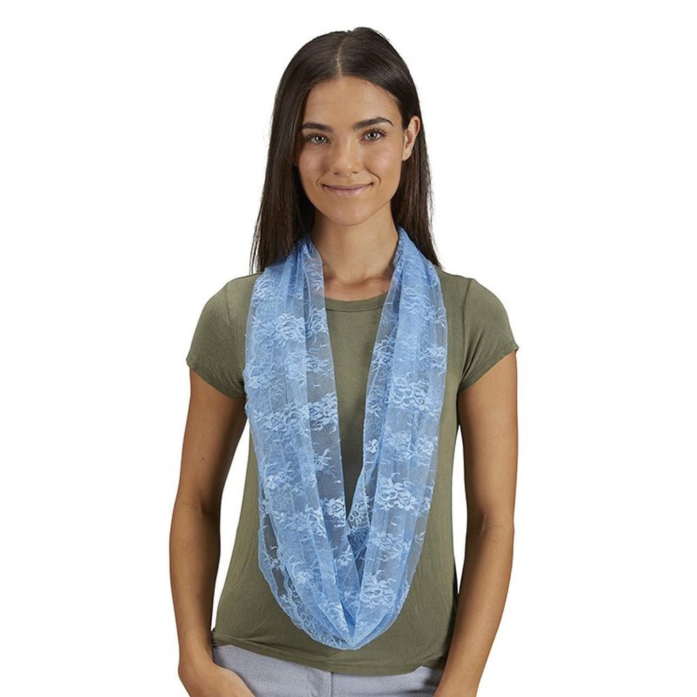 Infinity Chapel Veil - Light Blue Pack of 2 Features Loop Design with Lace Trim