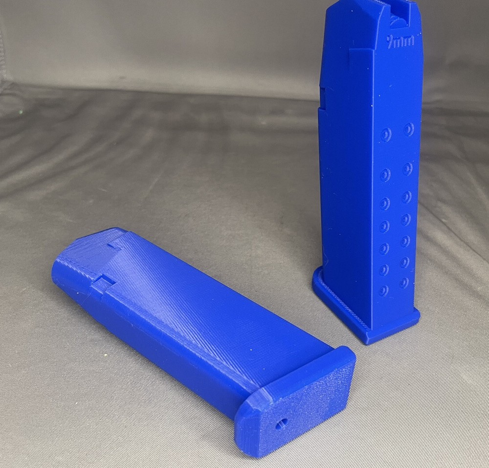 (2 pack) Glock 17 Dummy Magazine - Dry Fire training / practice magazine Blue
