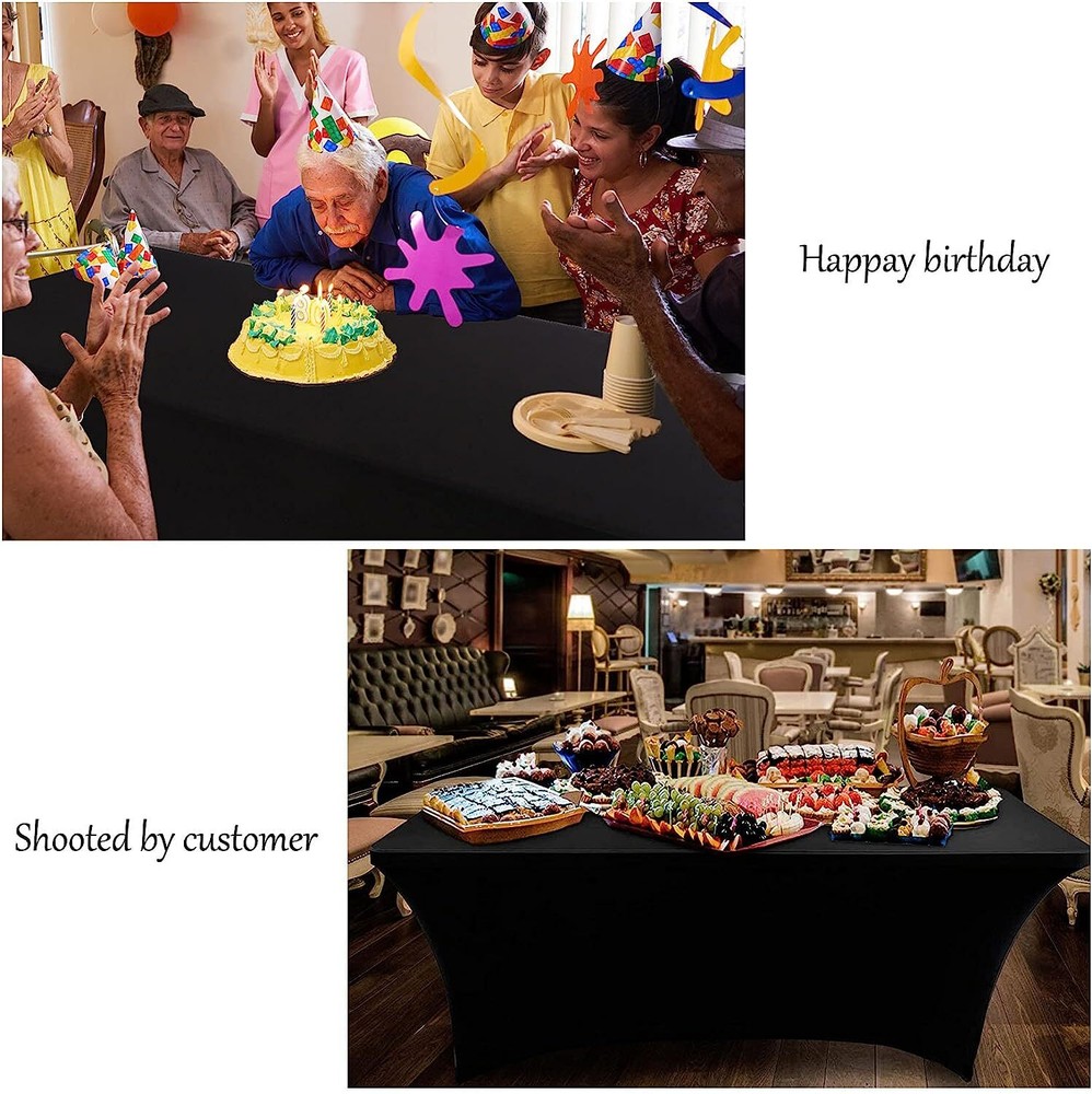 Spandex Fitted Tablecloth Rectangular Stretch Table Cover for Wedding Party