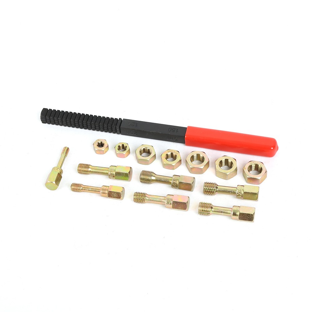 15pcs Metric Thread Chaser Set, Rethread Repair Tool M6-M12, Thread Restorer Set