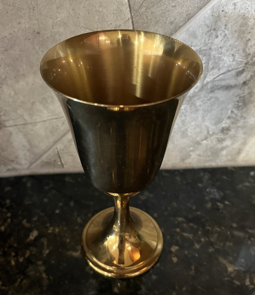 Gorham Giftware Vintage Gold Tone Stemmed Goblet