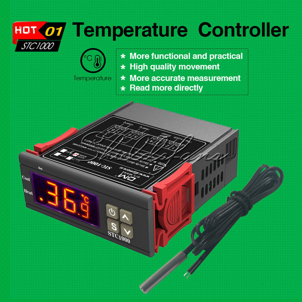 110-220V Digital Temperature Controller Temp Sensor Thermostat Control STC-1000