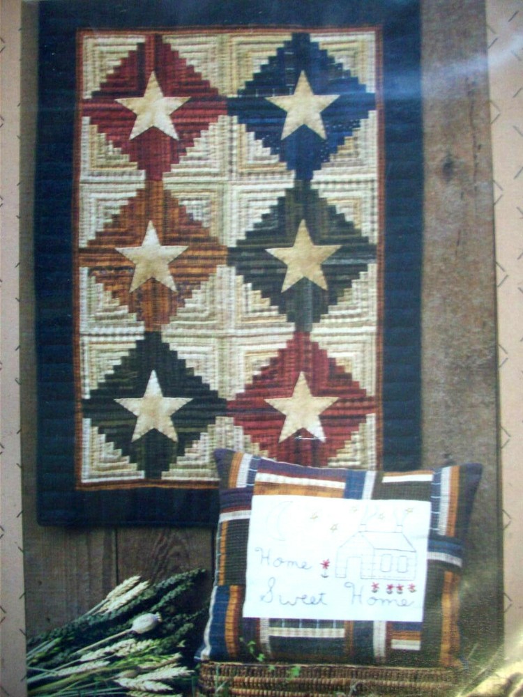 Home Sweet Home  stars  primitive patchwork  Quilt pattern