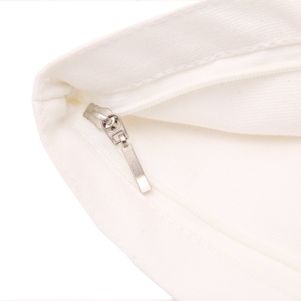 Multi-purpose Cotton Canvas Zipper makeup Bag Pouch 4-pack White