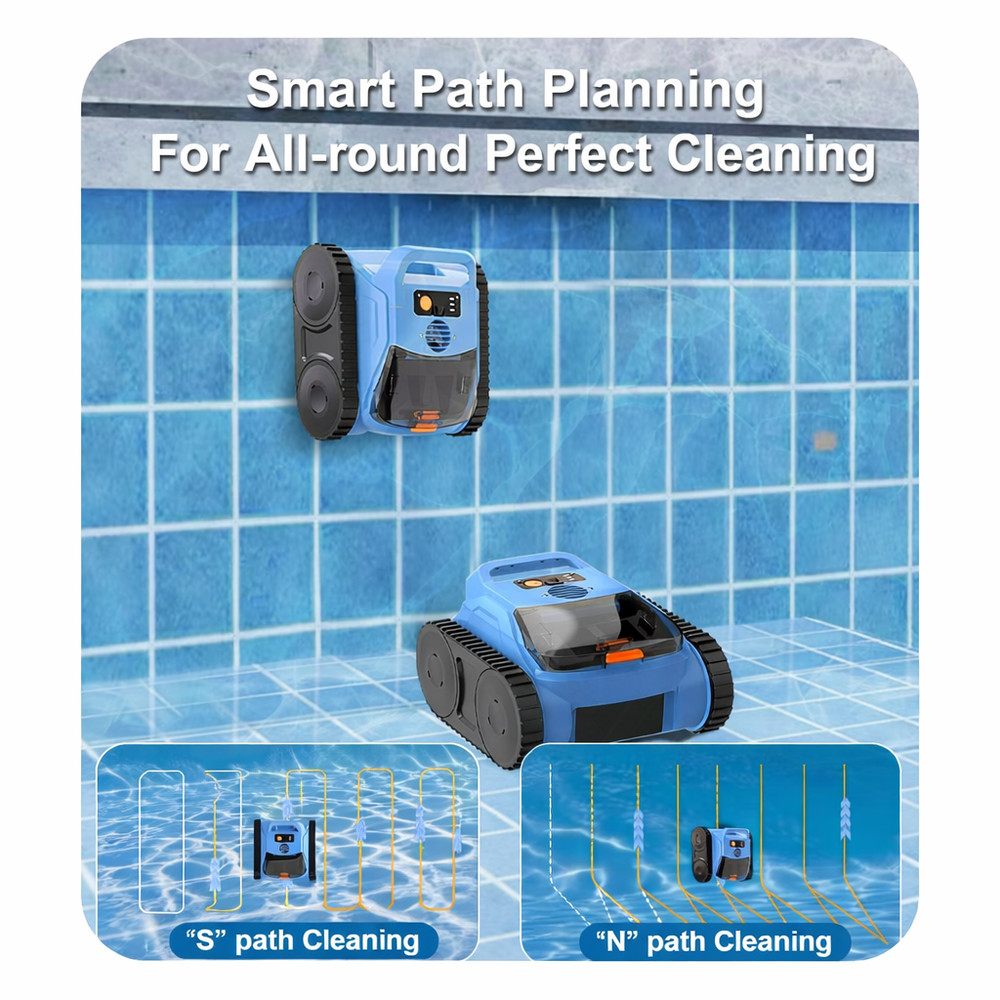 Automatic Robotic Pool Cleaner Auto-Cleaning Floor/Wall/Waterline Inground Pools