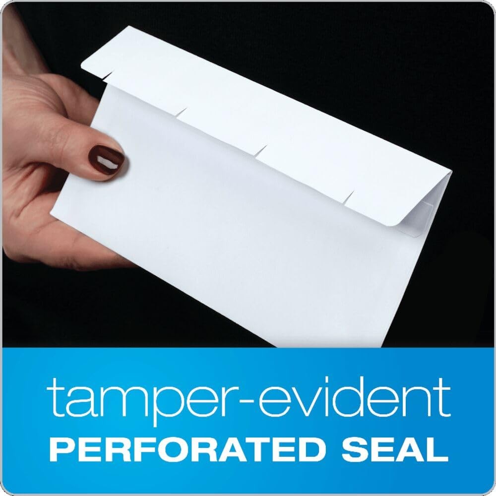Quality Park 8 5/8 Double-Window Security Envelopes, Self-Sealing, Tamper