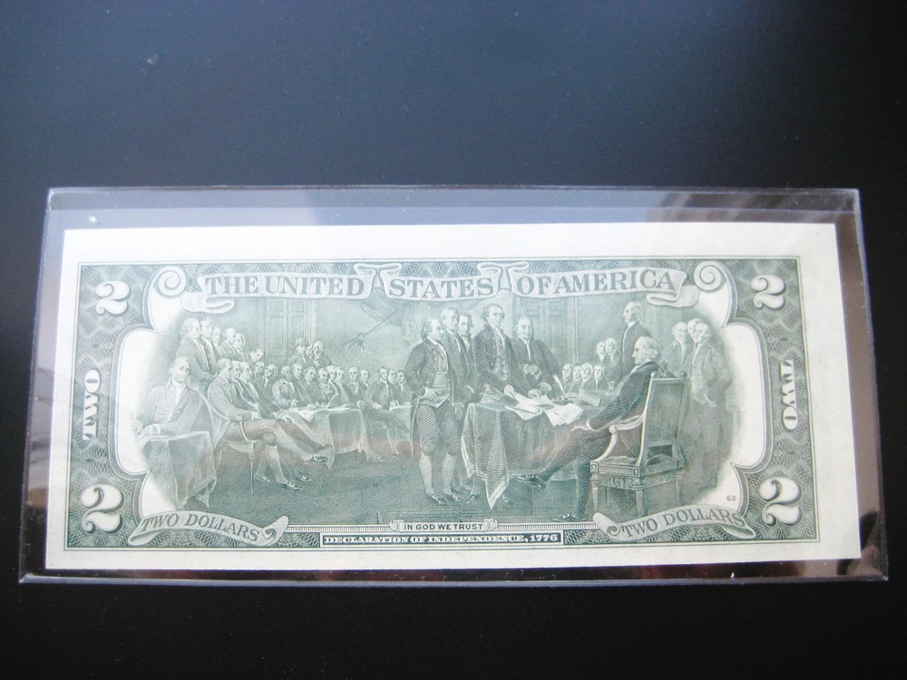 $2 1976 D CLEVELAND FEDERAL RESERVE NOTE CUTTING ERROR RIGHT SIDE