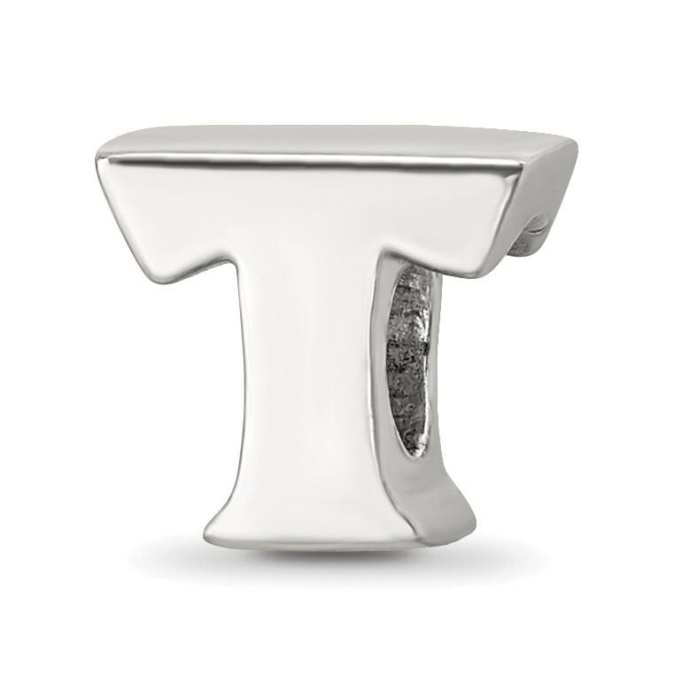 Silver Reflections Letter T Bead QRS468T
