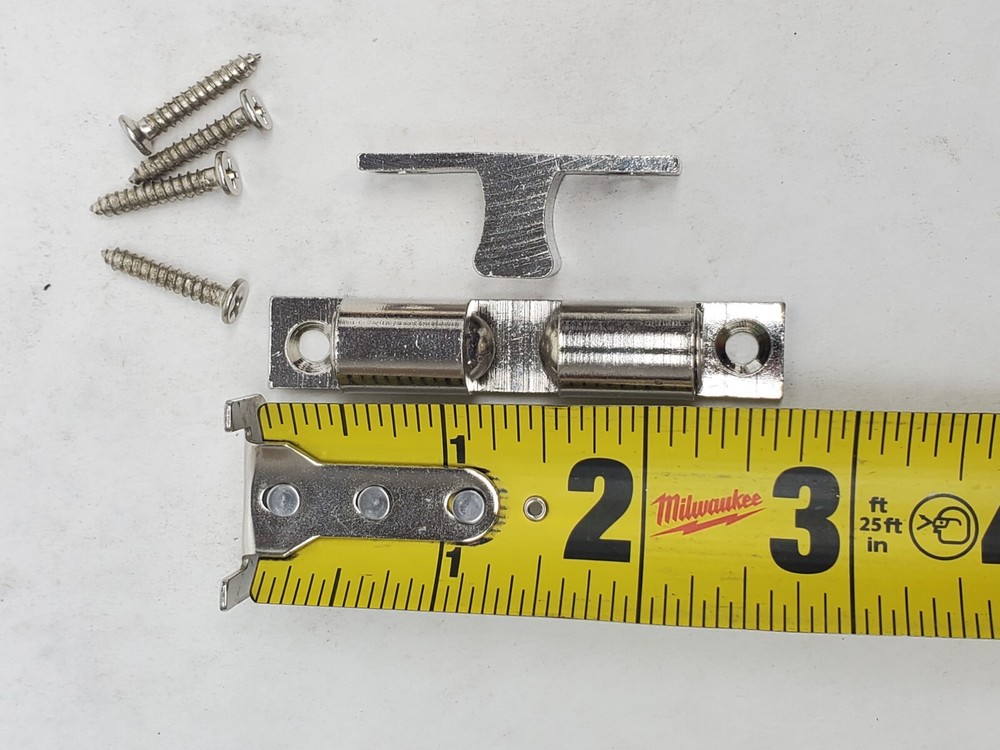 2 EPCO 1017-DC DOUBLE BALL CATCH LARGE SOLID BRASS 2-11/16" LENGTH NICKEL-PLATED