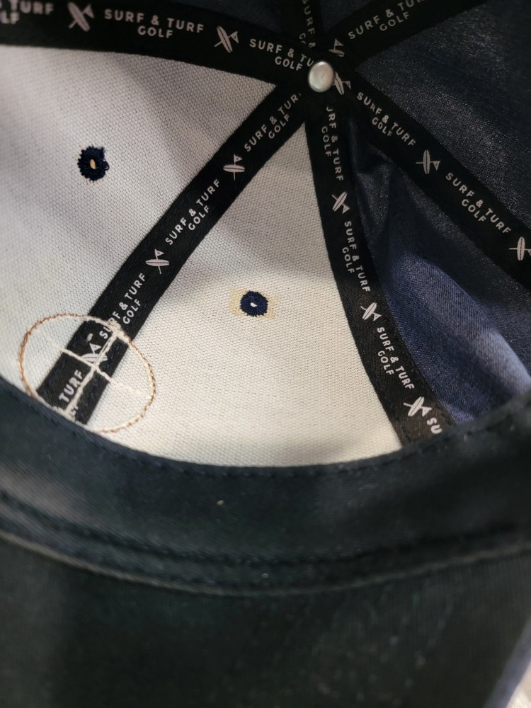 Surf & Turf Golf Course To Coast Black Adjustable Snapback Golf Hat