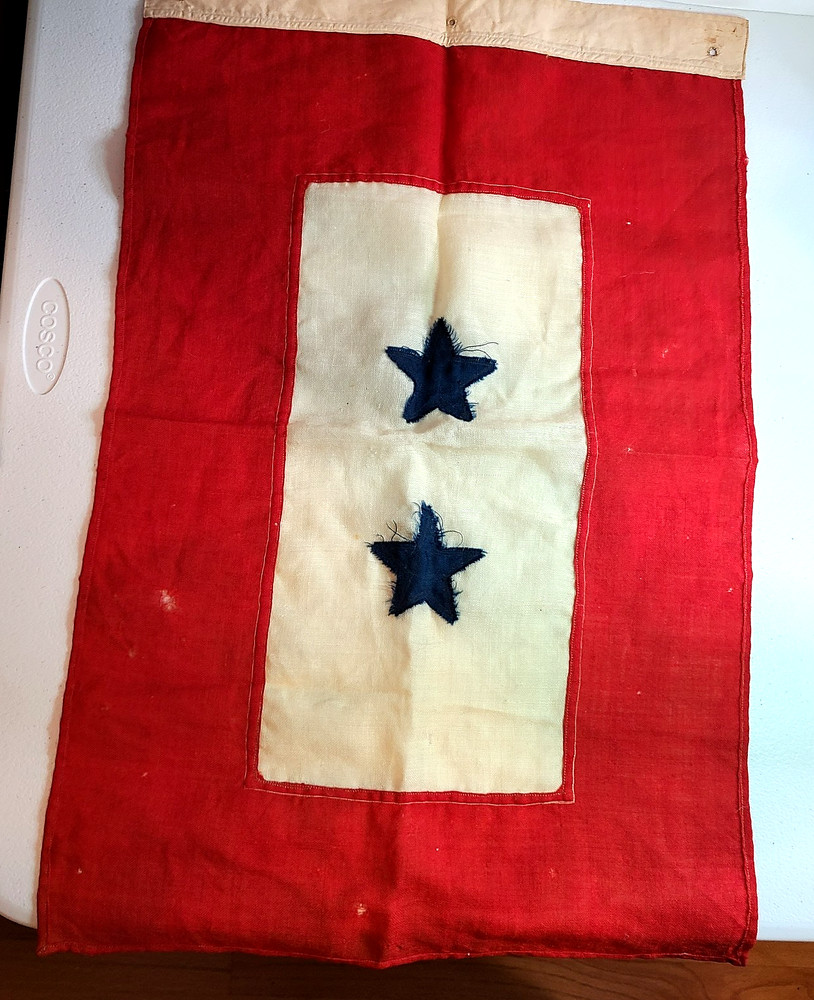WWI 2 Sons in Service Wool Flag Multi Piece Construction Home Front