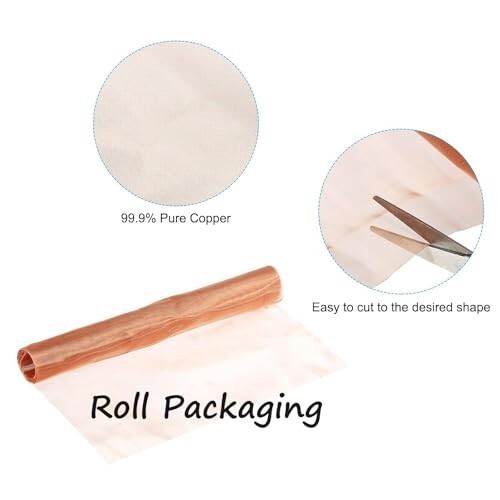 Pure Copper Wire Mesh Roll - 15.7" x 47.2" for Vents, Windows, Craft Projects
