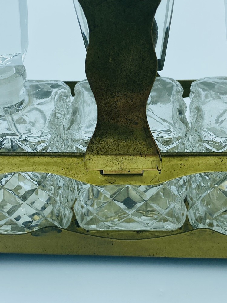 Crystal & Brass Vanity Perfume Caddy Set - 7pc