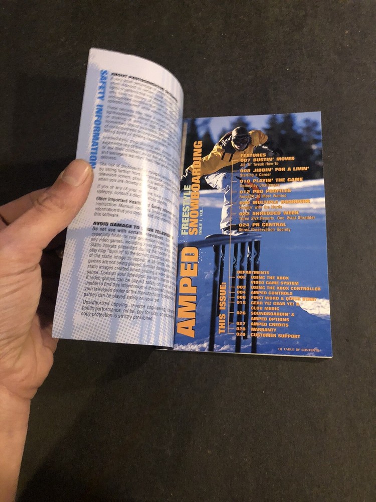 Amped Snowboarding xbox Manual Only
