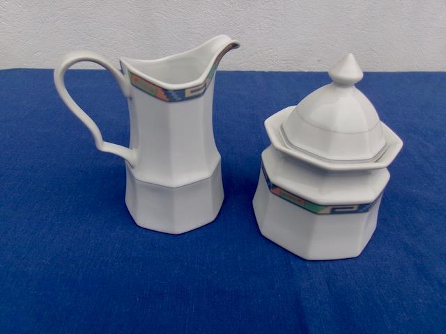 CHRISTOPHER STUART *SOUTHWEST* CREAMER & COVERED SUGAR BOWL UNUSED