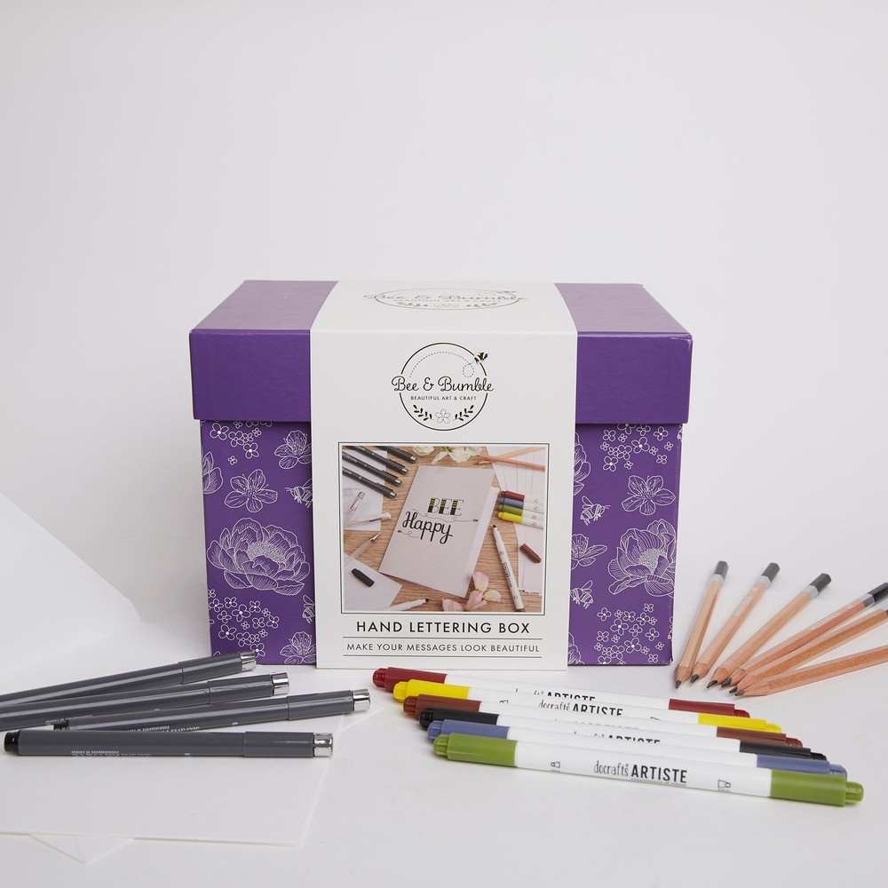 Bee & Bumble Hand Lettering Box, Multicoloured, Single Craft Kit Set