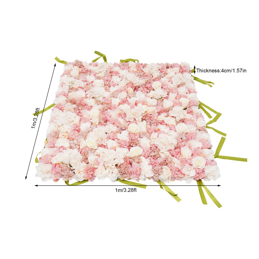 Silk Rose Flower Wall Backdrop Artificial Flower Wall Panel For Wedding Decor
